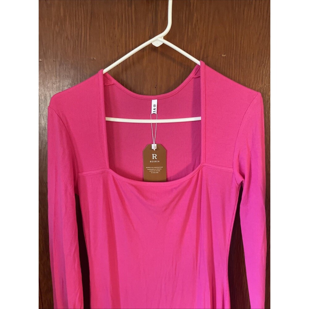 REORIA Women's Basic Summer Casual Lounge Long Dress Elegant Long Sleeve XL NWT - Picture 2 of 10